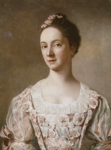 Portrait of a Lady, Half Length, in a Pink and White Dress by Jean Étienne Liotard