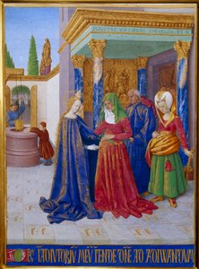 Visitation. Meeting Between the Virgin Mary and Saint Elizabeth. Miniature in 