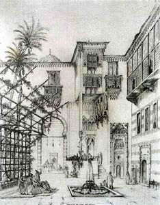 Interior of a Courtyard, in Cairo, from 