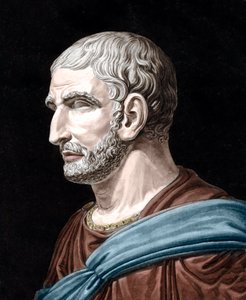 Portrait of Lucius Junius Brutus - Lucius Junius Brutus (509-545 BC) - legendary founder of the Roman Republic - engraving by Jean Francois Janinet (1752-1814)