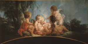 Group of Five Loves Playing with Doves, circa 1761