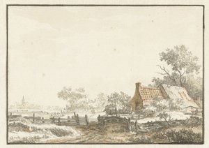 Landscape with Farmhouse by Jean François Delcourt