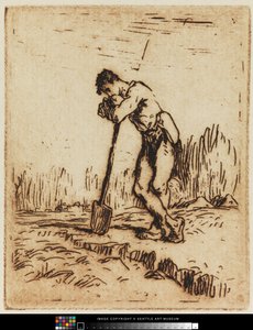 Man Leaning on His Spade