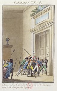 Mob of Parisians Attacking and Killing the Guard at the Entry to the Queen