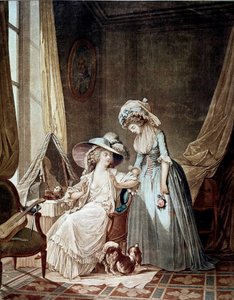 The difficult confession. A servant hearing her mistress
