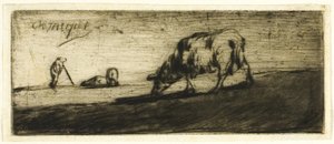 A Sheep Grazing by Jean Francois Millet