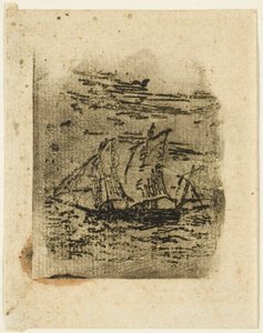 A Vessel Under Sail by Jean Francois Millet
