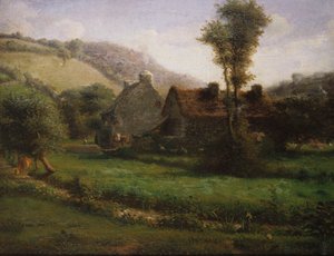 Cottage in a Landscape by Jean Francois Millet