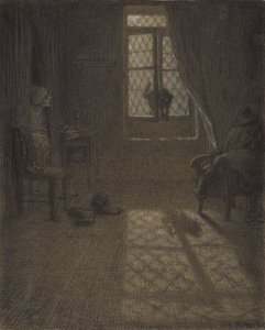 The Cat at the Window by Jean Francois Millet