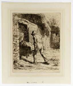 Peasant with a Wheelbarrow by Jean Francois Millet