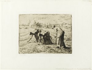 Peasant with a Wheelbarrow by Jean Francois Millet