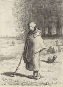 Shepherdess by Jean Francois Millet