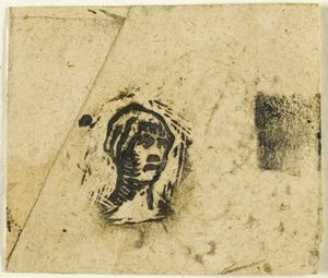 Sketches, Fragment: Head of a Woman Wearing a Kerchief by Jean Francois Millet