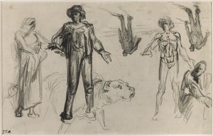Studies for Harvesters Resting by Jean Francois Millet