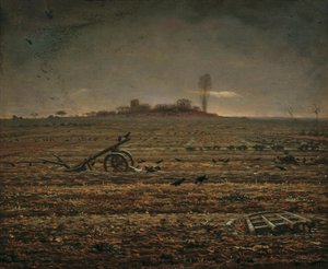 The Plain of Chailly with Harrow and Plough by Jean Francois Millet
