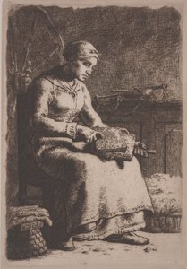 The Wool Carder by Jean Francois Millet