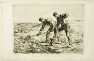 Two Men Digging by Jean Francois Millet