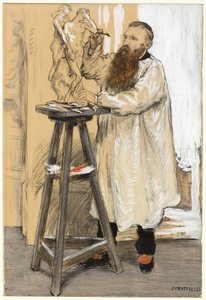 Portrait of the Sculptor Auguste Rodin in his Studio by Jean Francois Rafaelli