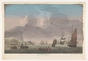 View of the Coast of England with Ships and Boats on the Water by Jean François Daumont
