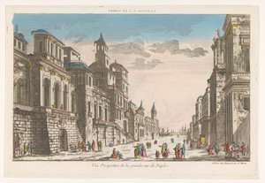 View of a Street Towards the Sea in Naples