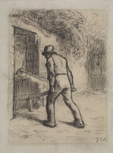 Study for Man with a Wheelbarrow by Jean Francois Millet