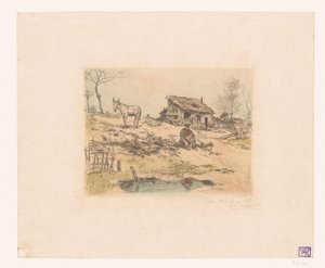 Landscape with Man and Donkey by Hut, The Ragpicker