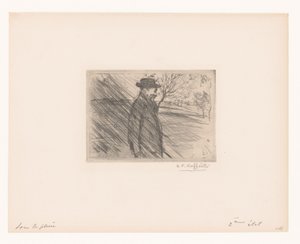 Man with Hat in the Rain