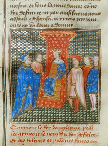 English King Edward III on His Throne Listening to a Speech by Robert of Artois
