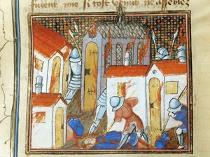 The English Set Fire to the Town of St. Lo