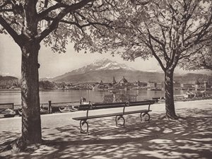 Switzerland: Lucerne, with Mount Pilatus by Jean Gaberell