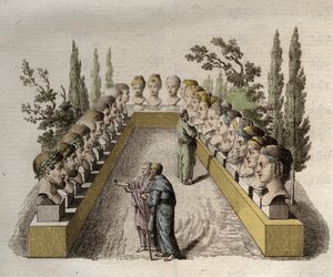 Physiognomy - Several philosophers who observe and seek to penetrate different physiognomies - engraving from 1808 in 
