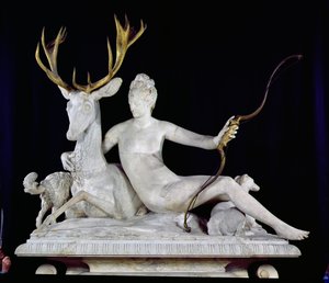 Diana Mounted on a Stag (marble and bronze)