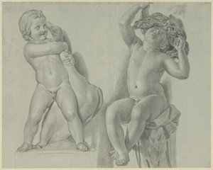 Two Studies of Sculptures of Children