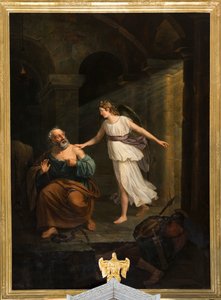 Parish Church (Nederbrakel, Parochiekerk Sint-Pieter-in-de-Banden). Interior. Saint Peter Delivered by the Angel and Thomas. Jean-Henri De Coene by Jean Henri de Coene