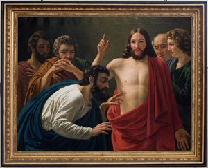 Parish Church (Nederbrakel, Parochiekerk Sint-Pieter-in-de-Banden). Interior. Painting. Thomas the Apostle. Jean-Henri De Coene.