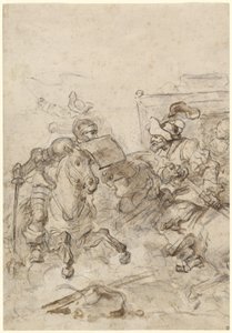 Don Quixote Attacking the Biscayan by Jean Honore Fragonard