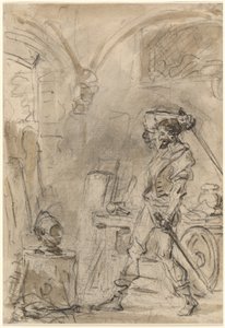 Don Quixote about to Strike the Helmet by Jean Honore Fragonard