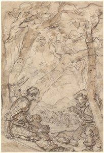 Don Quixote and Sancho Panza Witness the Attack on Rocinante by Jean Honore Fragonard