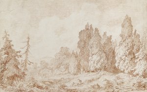 Landscape with a Bridge, c.1760 by Jean Honore Fragonard