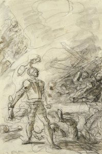 Orlando subdues a brigand with a fire brand by Jean Honore Fragonard