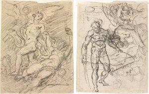 Orpheus and Eurydice (recto); Figure Studies (verso)
