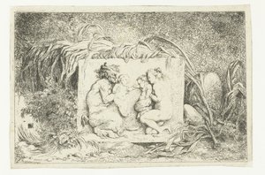 Satyr and Nymph with Two Children by Jean Honore Fragonard