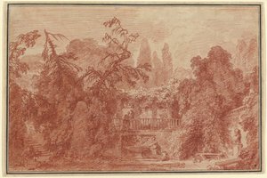 Terrace and Garden of an Italian Villa by Jean Honore Fragonard