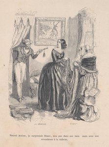 As the New Actaeon, I Surprised Diana, Not in Her Bath but with a Dealer in the Bathroom..., 1843 by Jean Ignace Isidore Gérard