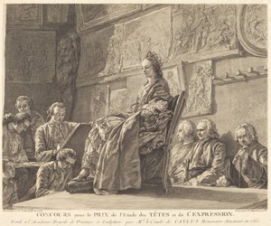 Contest for the Prize for the Study of Heads and Expression by Jean Jacques Flipart after Charles Nicolas Cochin II