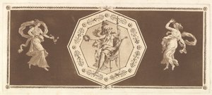 Minerva Seated in a Decorative Octagon, with a Figure to the Left and Night to the Right, 1784 by Jean Jacques Lagrenee