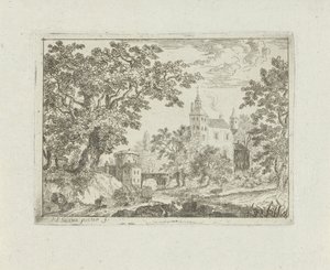 Castle in a Landscape by Jean Joseph Hanson