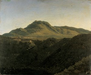 A View of the Roman Campagna, with Lake Nemi by Jean Joseph Xavier Bidauld