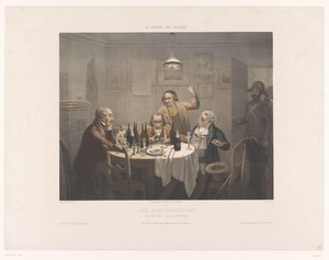 Police Interrupting a Group of Drinking Men (Museum of the Laughers series) by Jean Julien Jacott