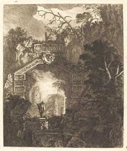 Figure Standing under a Stone Arch by Jean Laurent Legeay
